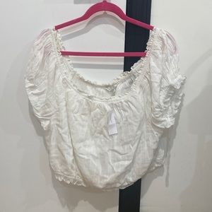 White Loose Crop-American Eagle Outfitters